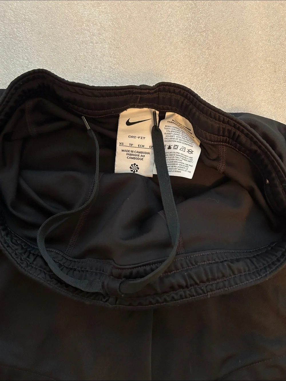 Nike Women’s Black Athletic Running Shorts with White Swoosh